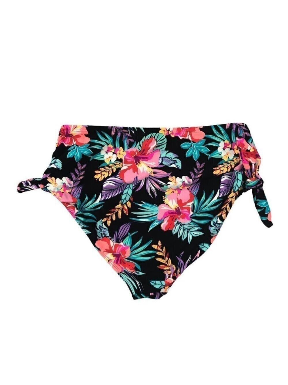 California Sunshine NWT Black Floral Bikini Swim Bottom Size 2X - Picture 2 of 7